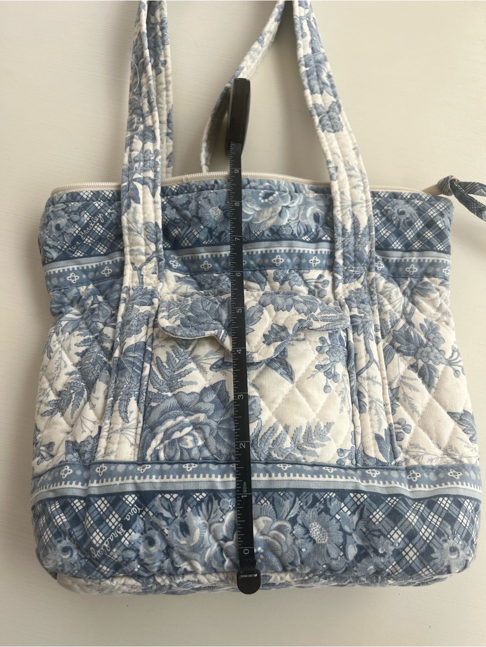 Vera Bradley Quilted Blue and White Floral Tote - Picture 5 of 6